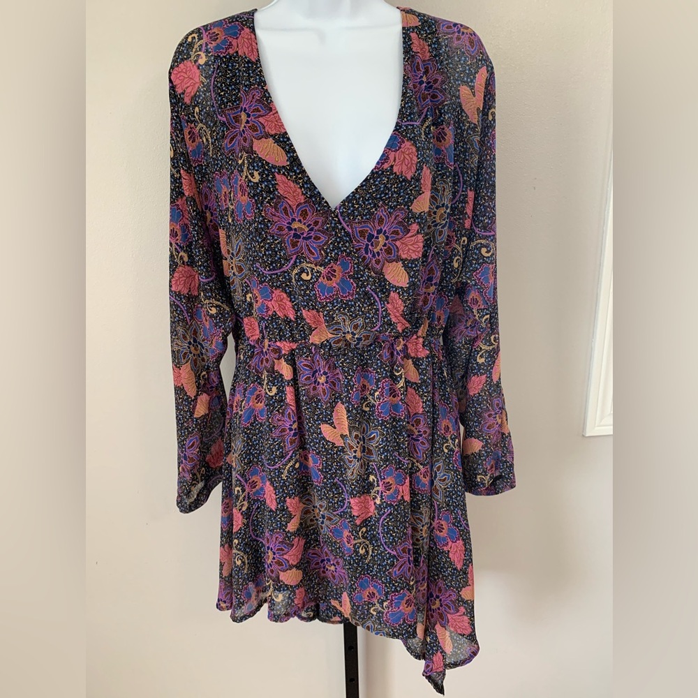 Free People Multicolor V-Neck Dress